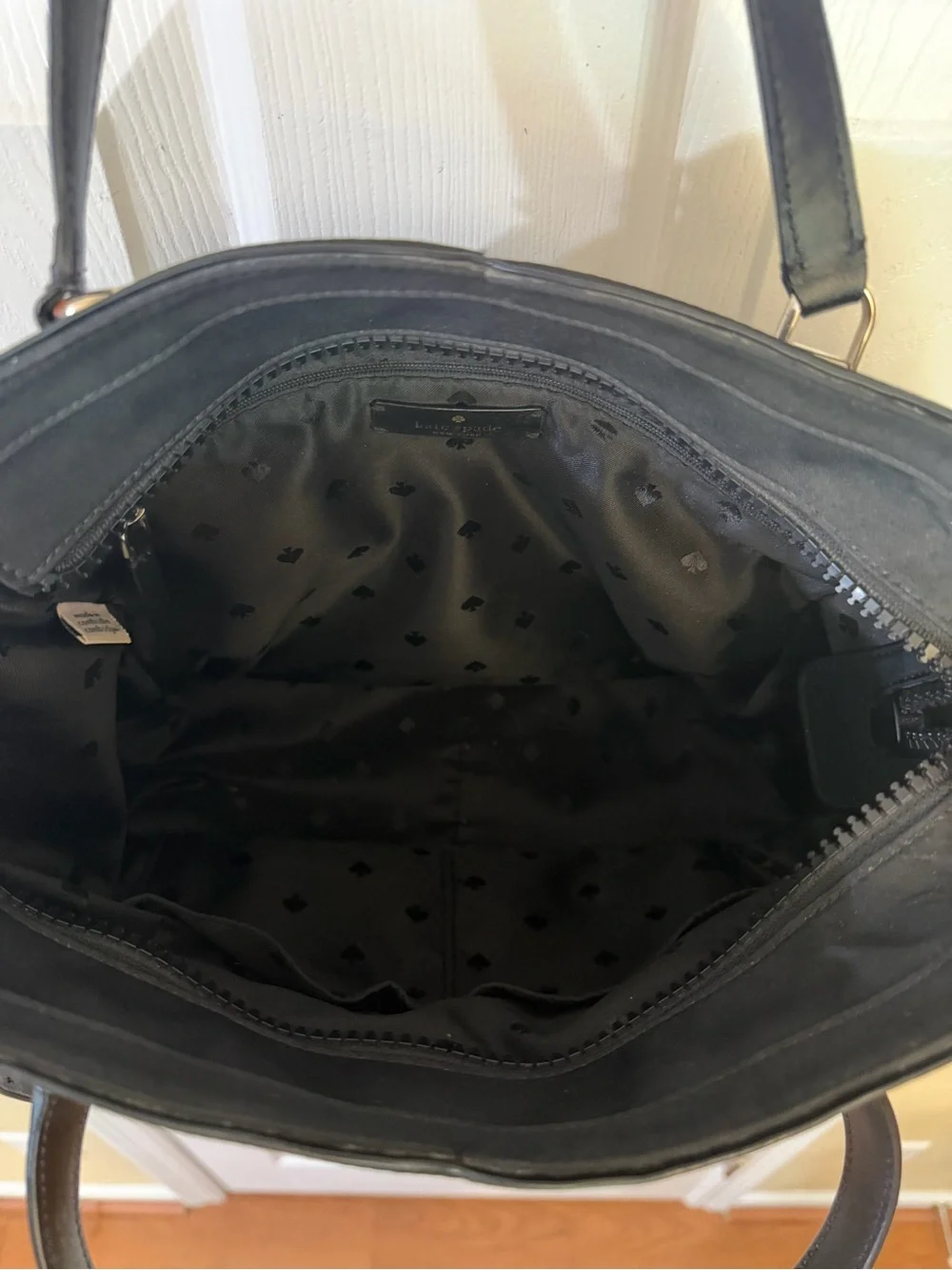 Black Kate Spade Women’s Tote Bag with Top Handles and Adjustable Strap